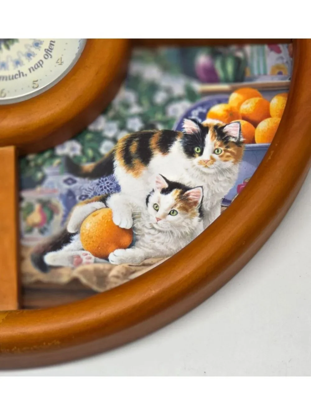 Bradford Exchange Purr-fect Times Cat Wall Clock Mary Ann Lasher 4 Plates 2002